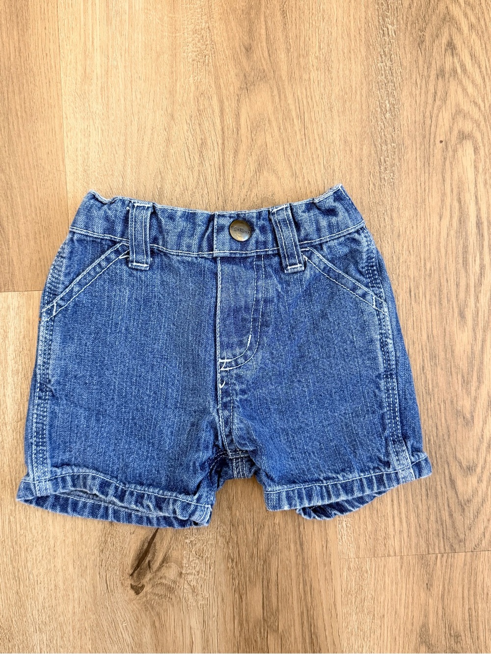 Carhartt Blue Denim Elastic-Waist 9 Months Shorts